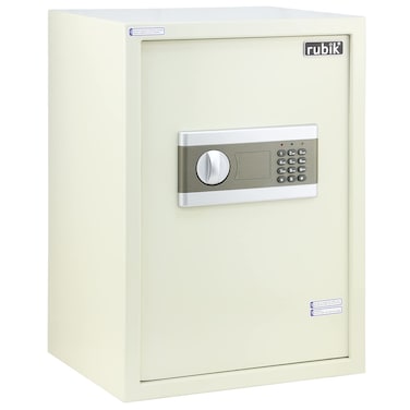 Rubik Safe Box Large with Digital Keypad and key Lock for Home Office Documents Jewelry Money Safety (Size 50x35x30cm) Off White