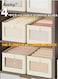 4 Pieces Foldable Closet Storage Organizer Washable Closet Storage Box with Carrying Handles Cube Storage Bin for Clothes Wardrobe Home Bedroom Office