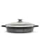 Ceramic Non Stick Shallow Cooking Pot With Glass Lid 28cm, Black