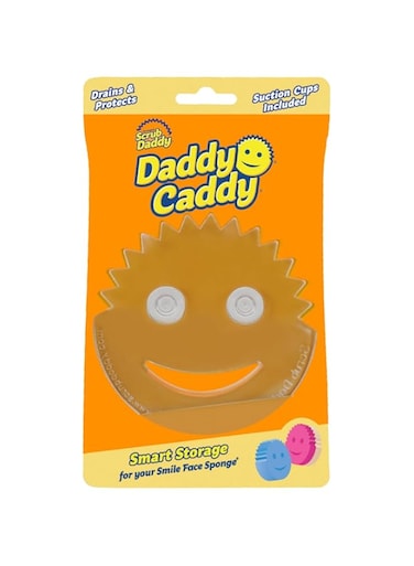 Scrub Daddy Sponge Holder - Sink Caddy - Sink Organizer for Kitchen &amp; Bathroom - Easy to Clean Suction Sponge Holder - Self Draining Sponge Caddy - Dishwasher Safe for Sponges &amp; Scrubbers
