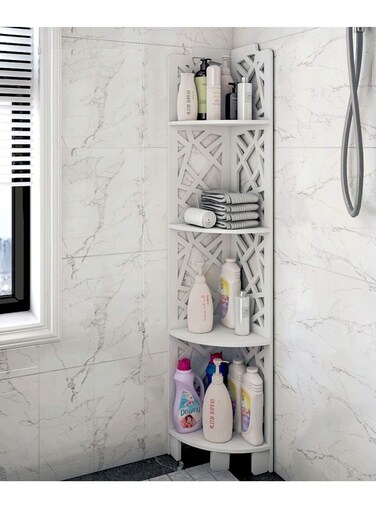 Bathroom Corner Shelf White 20x100x20cm