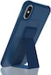 case for iPhone X/iPhone Xs Magnetic Car Holder Cover Soft Silicone Horizontal and Vertical Kickstand Case Wrist Strap Shockproof Anti Fingerprint Case (iPhone X/iPhone Xs, Blue)