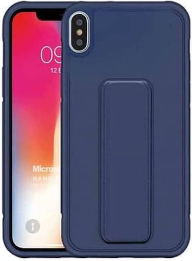 case for iPhone X/iPhone Xs Magnetic Car Holder Cover Soft Silicone Horizontal and Vertical Kickstand Case Wrist Strap Shockproof Anti Fingerprint Case (iPhone X/iPhone Xs, Blue)