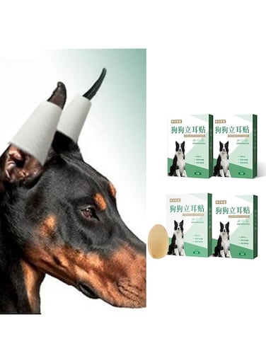 Azonee 4-Pack Dog Ear Posting Kit for Doberman Pinschers, Doberman Dog Ear Posting Kit, Dog Ear Stand Up Support Tool, Tape for Ear Correction and Vertical Hold, For Doberman Pinscher Dog