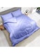 Linen Klub Down Alternative Comforter Set -Ultra Soft Brushed Stripe Microfiber Fabric, 200GSM Soft Fibersheet Filling, Size :Single 160 x 200cm , Color: Lavender