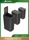 3-Pack 10L Small Trash Can with Lid, 2.6 Gallon Wastebasket for Bathroom, Kitchen, Bedroom &amp; Office   Black
