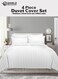 Premium Striped Duvet Set All Season &acirc;&euro;&ldquo; 4-Pieces Set White   King Size 220x240 cm   Ultra-Soft, Wrinkle-Resistant &amp; Made in Dubai   Includes Duvet Cover, Fitted Sheet (200x200 cm) &amp; 2 Pillowcases (50x70 cm)