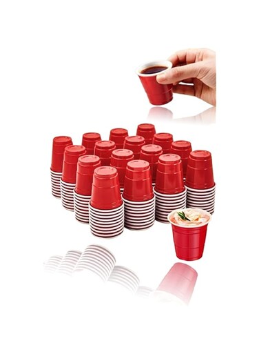 Sweet seven 100-pack 2 oz Red Disposable Plastic Party Cups- Mini Party Cups for Jello Shots and Tasting