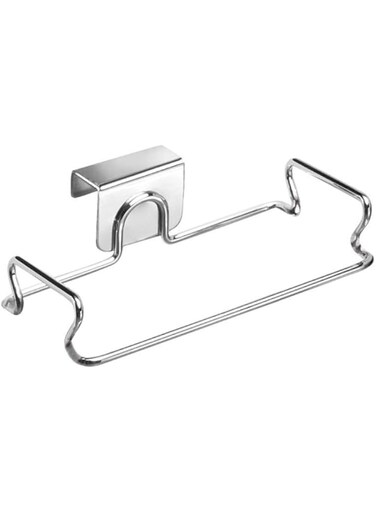 Interdesign Classico Over The Cabinet Plastic Bag Hanger, Chrome - 111485