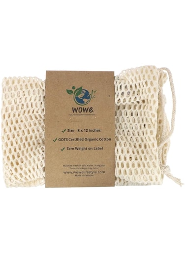 Wowe Certified Organic Cotton Mesh Bag - 8in x 12in
