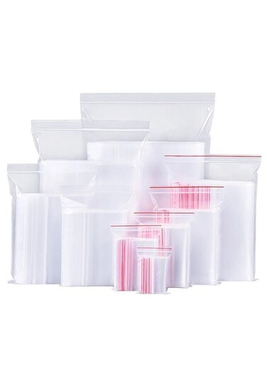 Clear PE Ziplock Bags Plastic Poly Bags With Resealable Zipper 200pcs