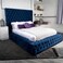 Cozy Cuddle Tufted Upholstered Queen Size Bed (160 X 200 CM) Blue Color