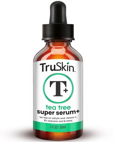 TruSkin Tea Tree Oil for Face - Acne Serum - Unclog Pores, Soothe Breakouts - Blemish Spot Treatment for Smooth, Glowing Skin - Tea Tree Oil for Skin + Salicylic Acid, Niacinamide &amp; Retinol - 1 fl oz