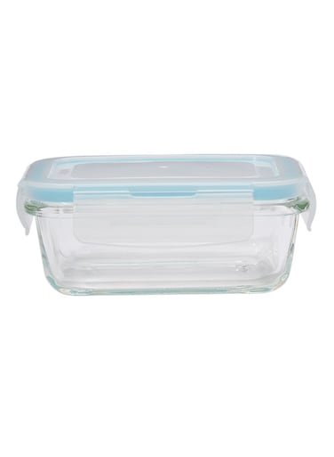 Boro Pro Rectangular Food Storage Container With Lid Blue/Clear 330ml