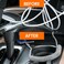 Ventev Chargesync Helix Cable, 14 Inches (Expandable), Cloth Covered, Braided Cable, Flexible And Elastic Recoil Design, Keeps Car Tidy And Organized, Provides Fast Charging Rates USB Type-C 203993