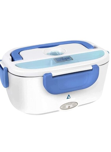 Electric Lunch Box Food Heater &acirc;&euro;&ldquo; Car, Home, and Office Use &acirc;&euro;&ldquo; Steam Vent &acirc;&euro;&ldquo; LED Indicator &acirc;&euro;&ldquo; Dishwasher Safe &acirc;&euro;&ldquo; Easy Use &amp; Portability &acirc;&euro;&ldquo; White &amp; Blue.