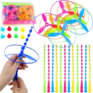 40 Pcs Flying Disc Helicopter   Go Fly UFO, Twisty Pull String Flying Disc Saucers Helicopters Toys   Push Flying Saucer, Colorful Flying Disc for Party Favors and Prizes for Kids