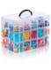 3-Layer Stackable Craft Storage Containers, Plastic Organizer with 30 Adjustable Compartments and Handles, Portable Bead Organizer for Arts, Crafts, Toys, Washi Tapes, Nail Supplies