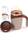 Automatic Self Stirring Coffee Mug, Electric Mixing Cup, Rotating Home Office Travel Mixing Cup, Multifunctional Anti Rust Self Stirri Coffee Mug with Insulation, Keeps Drinks Hot or Cold, Brown, 16oz