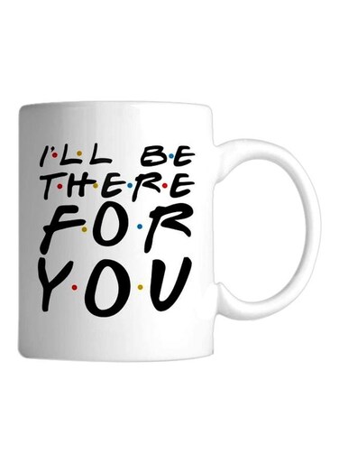 Printed Ceramic Coffee Mug White/Black/Yellow Standard