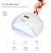 Global Fashion 2-in-1 UV/LED Nail Dryer Lamp - 54W, Professional Gel Nail Dryer for Manicure &amp; Pedicure, Smart Sensor, 4 Timer Settings, Painless Curing, Spacious Design - SUN X (White)