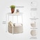 Lovstro Round End Coffee Table with Storage Basket, Corner Table for Living Room, Bedroom Nightstand- White