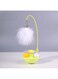 360 Degree Rotating Cat Toy, Rolling Ball Teaser with Catnip Bell and Feather Wand (Yellow)