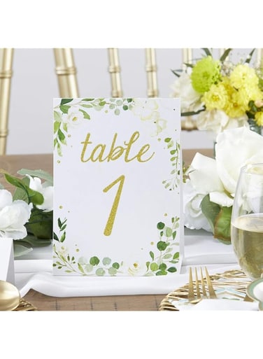 Kate Aspen Botanical Garden (1-25) Wedding Table Numbers, One Size, Multi