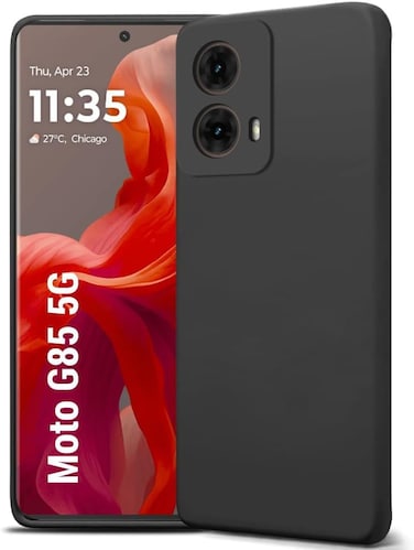 Case for Motorola Moto G85 5G, Camera Protection Ultra Slim Soft TPU Silicone Matte Shockproof Bumper Full-Body Protective Cover for Moto G85 2024 (Black)