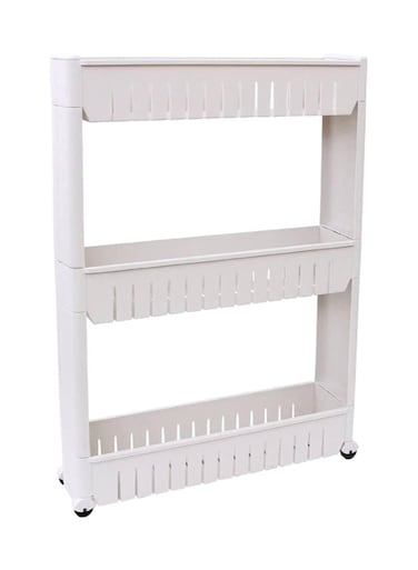 Multipurpose Kitchen Rack With Wheels White Medium