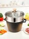 Tourmaline soup pot cookware + steamer tray, granite non-stick pot material, household double-ear stew pot, flat pan, soup and instant noodle pot, induction cooker, household, outdoor