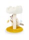 VAFGWGPB Cat scratching post with hanging toys for 2 kittens, sisal scratching bar, cloud-like lookout, 56 cm high, yellow base
