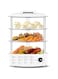 Exrp Electric Steamer for Cooking Vegetable Steamer Food Steam Cooker 900w Motor for Fast Steaming Veggie Dumpling Tamale Fish Egg Bun Tortilla,3-Tier Design Bpa-Free,Auto Shutoff,Smart Digital