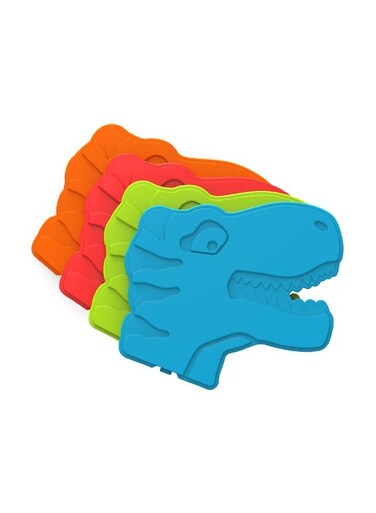 Buddies Reusable Ice Packs for Kids 4-Pack, Dinosaur Design Slim, Non-Toxic, BPA-Free Cold Packs for Lunch Boxes, School, Travel &amp; Snacks