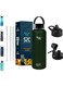 1200ml Stainless Steel Insulated Water Bottle - Keeps Drinks Cold 24H &amp; Hot 12H, Leakproof, 3 Lids for Camping &amp; Outdoor Adventures