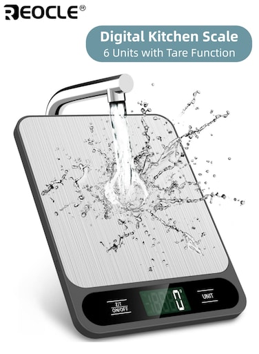 Digital Kitchen Scale with 1g Precision and Stainless Steel Platform Electronic Food Scale with Easy Clean Design and Tare Function for Baking Cooking Weight Management
