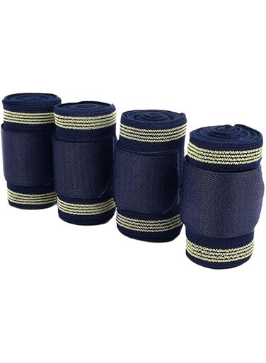 BROLEO 4 Horse No Bow Bandage, 3D Contoured Standing Wrap Bandages Stable Nylon Horse Leg Wraps for Helping Prevent Horse From Tendon Damage, Keep Horses Clean and