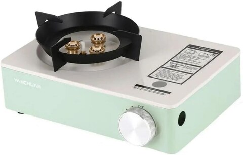 Portable Camping Stove, High Output Single Burner Butane Stove, Windproof Camp Stove for Outdoor Cooking, Camping Grill with Propane Burner, Backpacking and Camping Essentials" Green