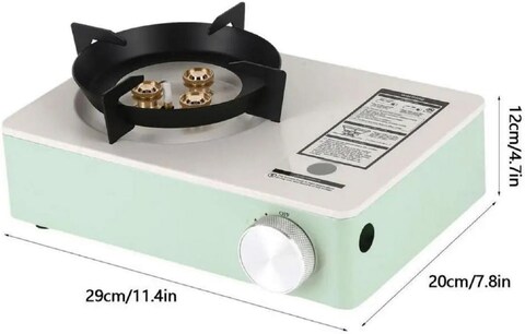 Portable Camping Stove, High Output Single Burner Butane Stove, Windproof Camp Stove for Outdoor Cooking, Camping Grill with Propane Burner, Backpacking and Camping Essentials" Green