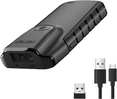 NETUM Bluetooth 2D Barcode Scanner, 3-in-1 Small Portable QR Bar Code Reader Automatic Wireless Gun Scan Back Clip Work with Tablet iOS Android Windows MacOS for Warehouse Inventory POS (2D - E800)

