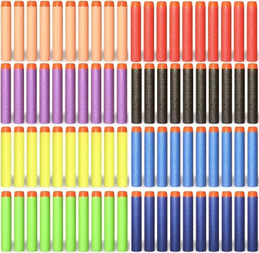 Refill Bullet Darts for Nerf N-strike Elite Series Blasters, 200 Pieces, 7.2cm, by MahMir ( Pack Of 200 pcs Mutli Color)
