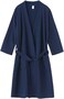 Women's Wool Bathrobe, Women's Short Comfortable Plush Robe with Soft Shawl Collar Warm Spa Bathrobe (Navy Blue)