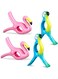 Waydress 4 Pieces Beach Towel Clip Jumbo Size Chair Clips Towel Holder Clothes Pegs Christmas Stocking Clamp for Cruise Patio Pool Holiday Vacations(Parrot, Flamingo,Blue, Pink)