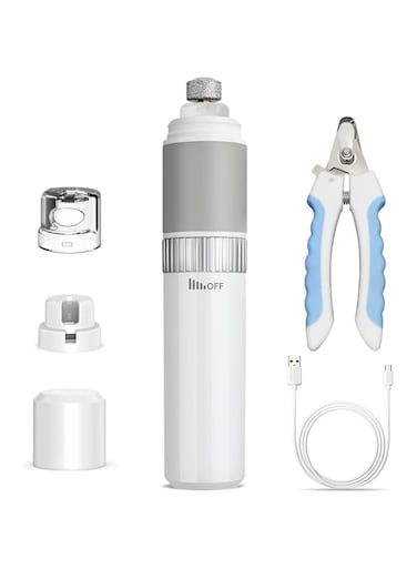 Excefore Dog Nail Grinder, Dog Nail Trimmers and Clippers Kit, Super Quiet Electric Pet Nail Grinder, Rechargeable, for Small Large Dogs &amp; Cats Toenail &amp; Claw Grooming