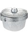 Cleany Genie Cleaning Superstore Diamond Disposable Food Storage Container/Bowl, Take away Aluminium Food Pot container with Hood Silver 22cm (10)
