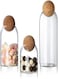 Goolsky 3 Piece Glass Storage Containers with Airtight Seal Wood Cork Ball Lids, Apothecary Jars with Lids, Candy Jar for Food, Coffee, Bean, Tea, Spice, Salt, Sugar, Cookie