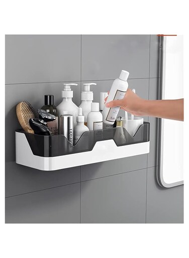 Shower Caddy Adhesive Shower Shelf for Bathroom: Premium Wall Mount Bathroom Organizer Shelf - No Drilling Corner Sower Organizer- Upgraded Kitchen Storage Rustproof Storage Rack for Bathroom-1 Count