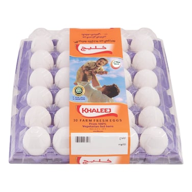 Khaleej, White Large Eggs, Pack of 30 Eggs