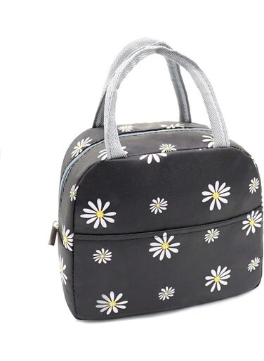 Lunch Bag for Women Girls, Reusable Waterproof Cooler Tote Bag with Front Pocket, Leakproof Lunch Box for Work, School, Picnic, Travel &acirc;&euro;&ldquo; Daisy Grey