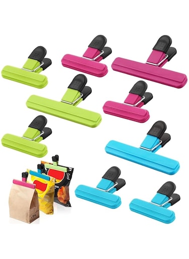 Oasisgalore 9pcs Bag Sealing Clips, Chip Clips for Food Snack Storage